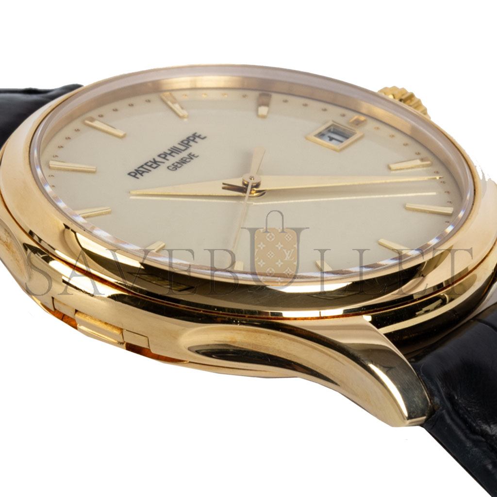 P**ek Ph**ppe calatrava yellow gold lacquered ivory dial watch 5227j-001